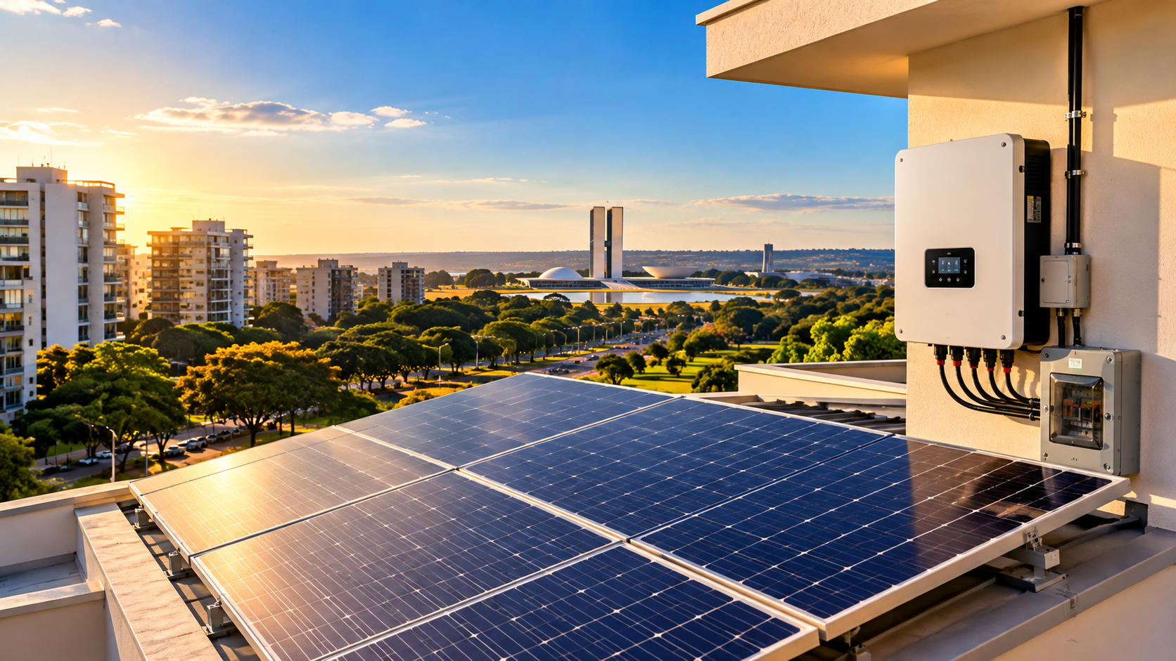 Sistema de Energia Solar Grid Zero na Asa Sul, Brasília